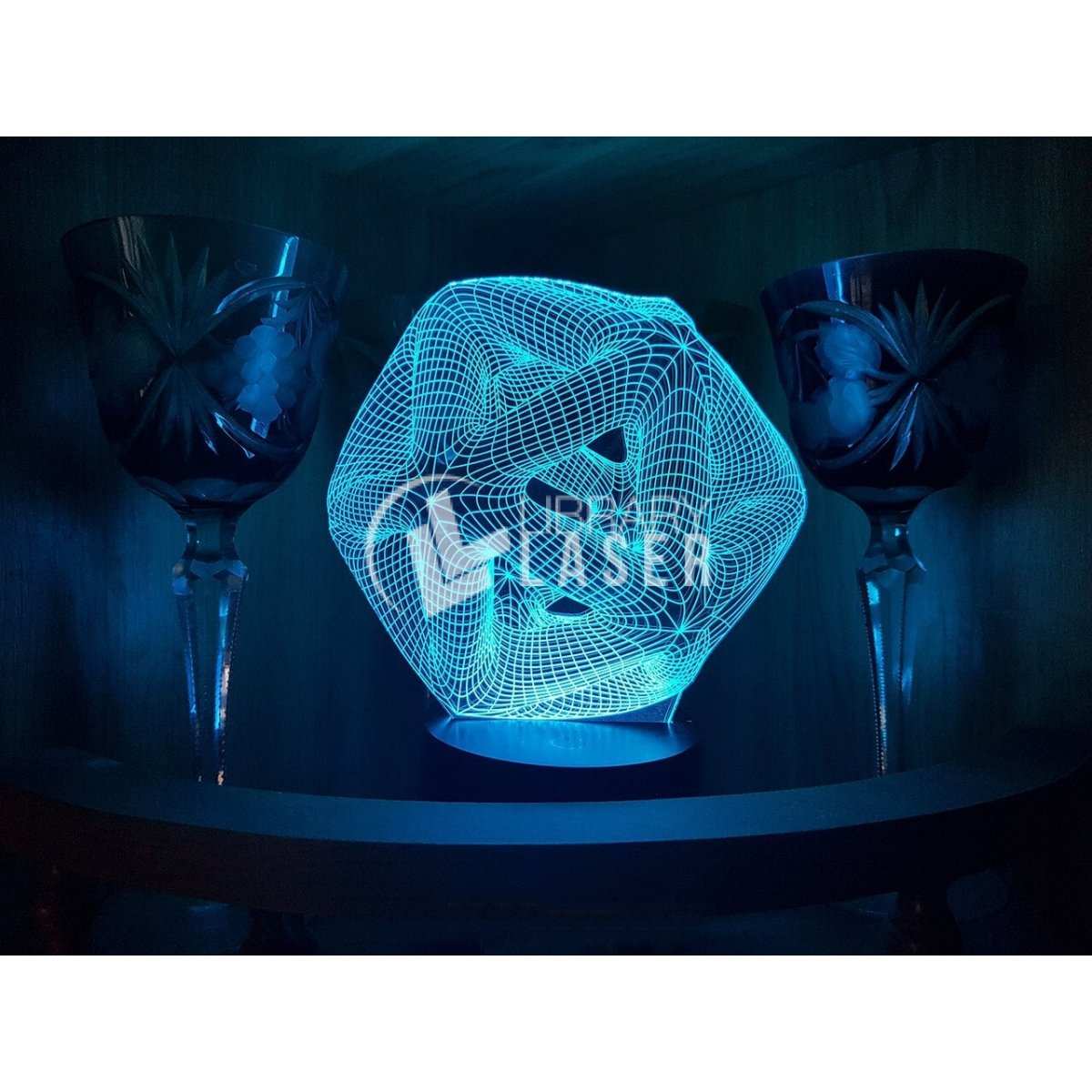 3D Icosahedron acrylic illusion lamp laser cut