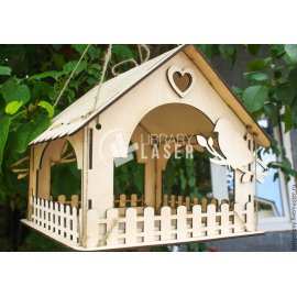 Bird feeder laser cut dxf vector plan