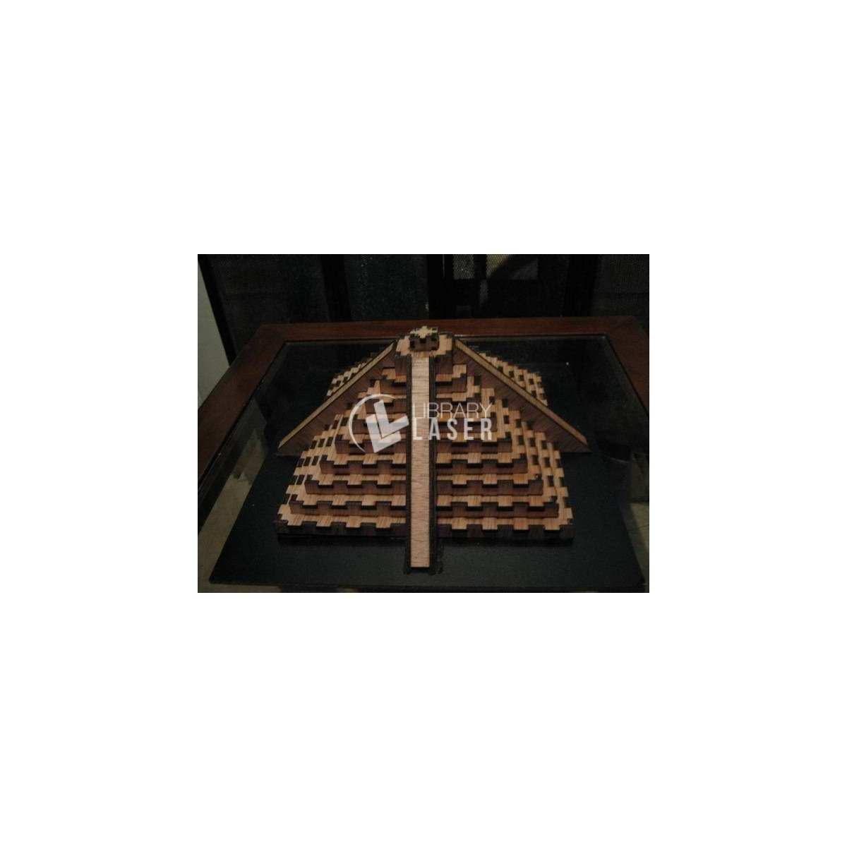 Decorative pyramid laser cut wood design