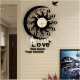 Sun and Moon wall clock home decor laser cut