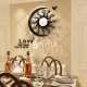 Sun and Moon wall clock home decor laser cut