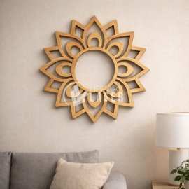 Wooden Mandala circular wall art (Rangoli) laser cut