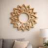 Reloj Mandala de pared circular madera (Rangoli) corte láser
