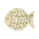 Fish shaped number puzzle preschool wood laser cut