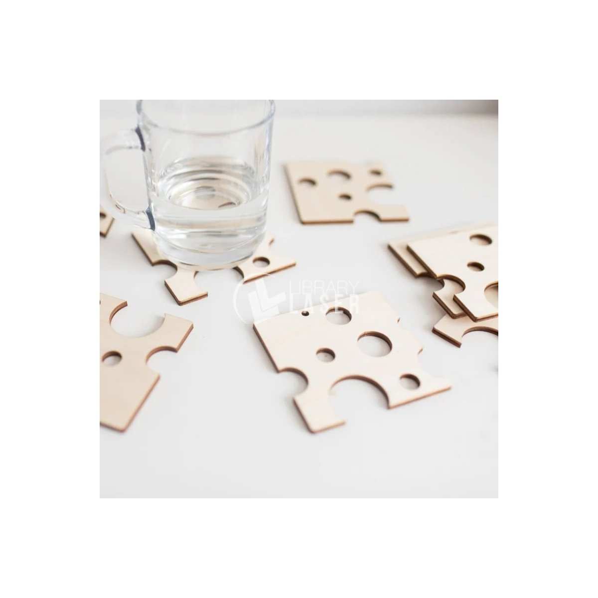 Square cheese coasters laser cut wood design