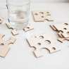 Square cheese coasters laser cut wood design