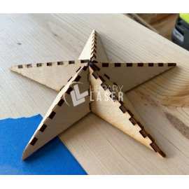 3D decorative star laser cut wood file