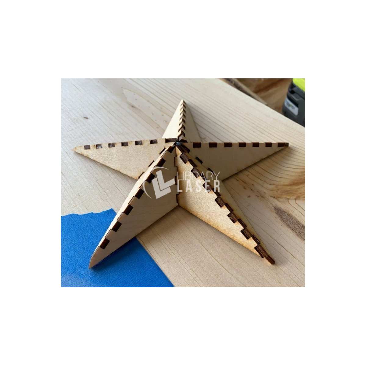 3D decorative star laser cut wood file
