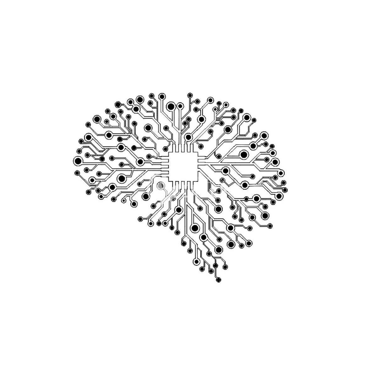 Brain electronic circuit wall art laser cut
