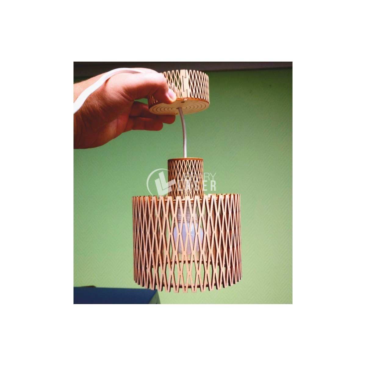 Wooden hanging lamp laser cut vector file