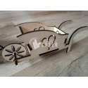 Decorative wooden wheelbarrow laser cut file