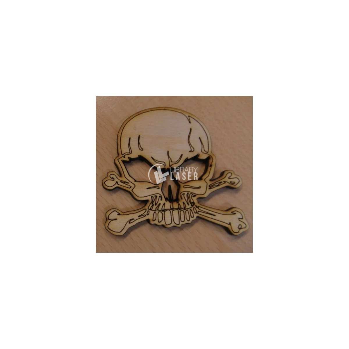 Wooden skull laser cut svg vector file