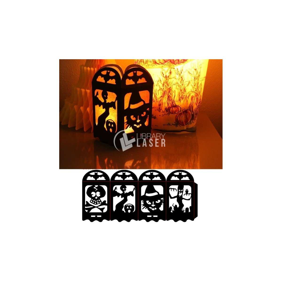 Lámpara de Halloween archivo para láser
