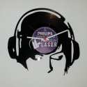 Headphones vinyl clock laser cut dxf file