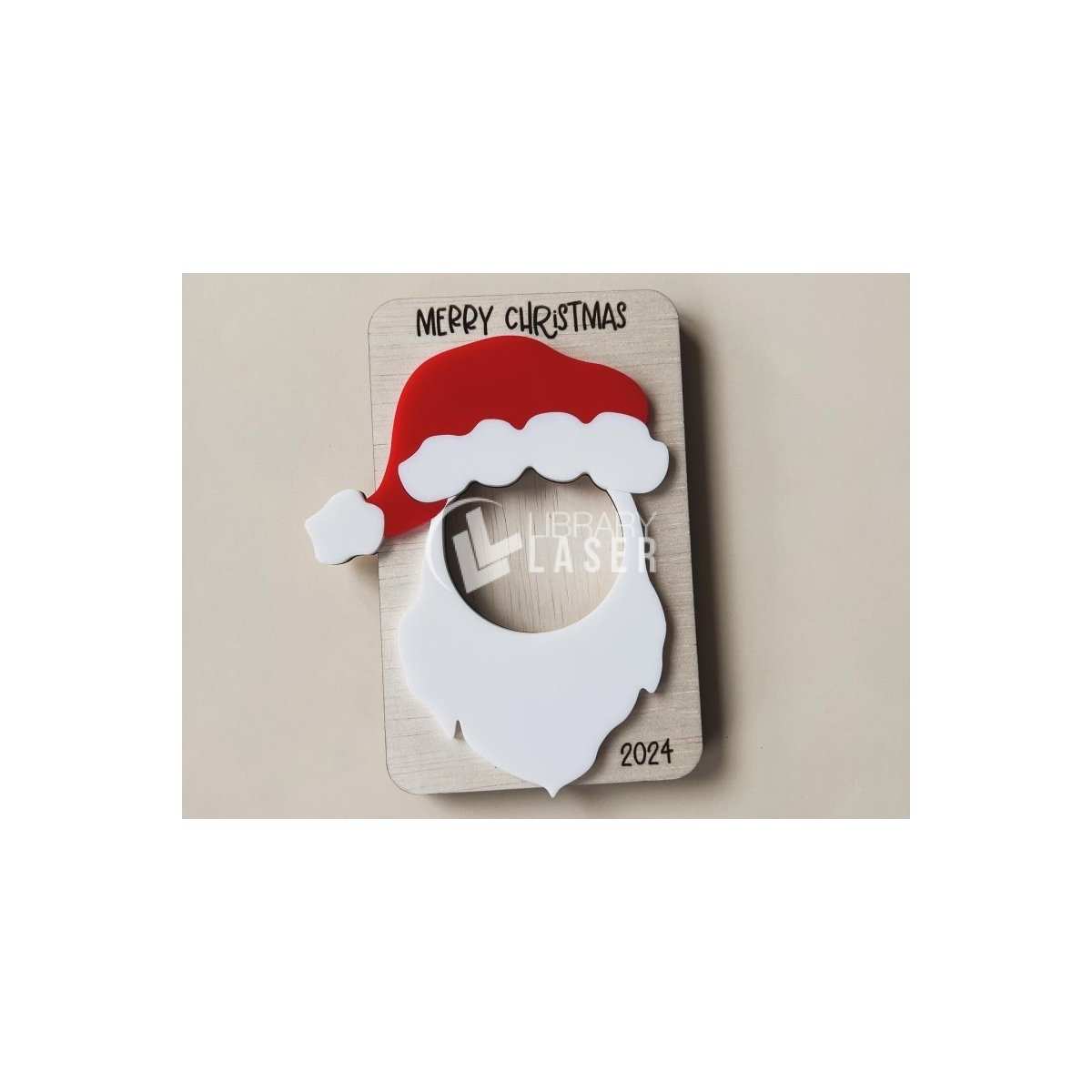 Portarretratos de Papá Noel (Santa) corte láser