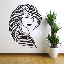 Arte de pared salón de belleza mujer archivo láser