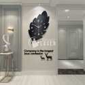 Reloj de pared 3D hojas decoración moderna láser
