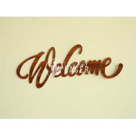 Letrero de bienvenida (Welcome) madera láser