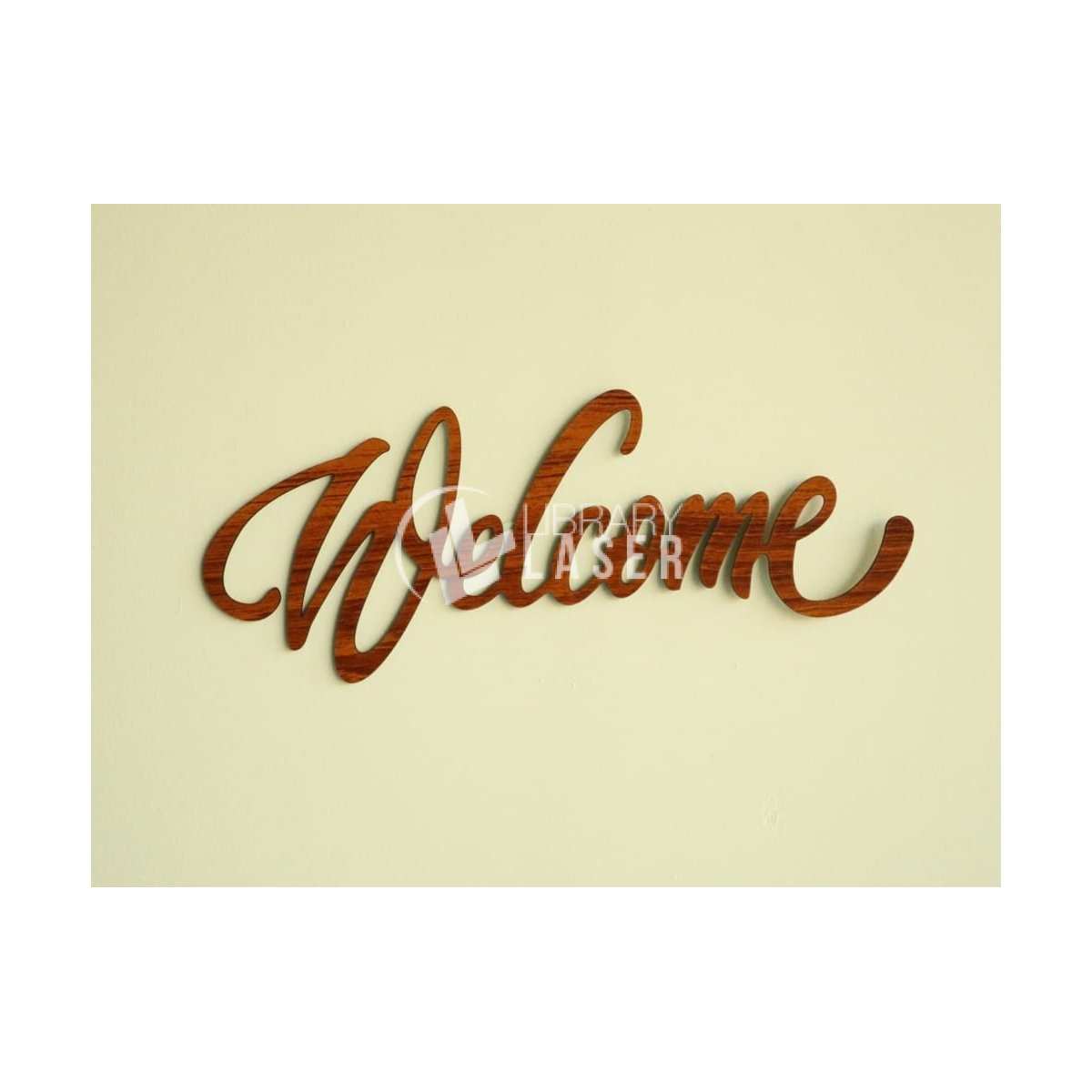 Wooden Welcome sign laser cut wood design