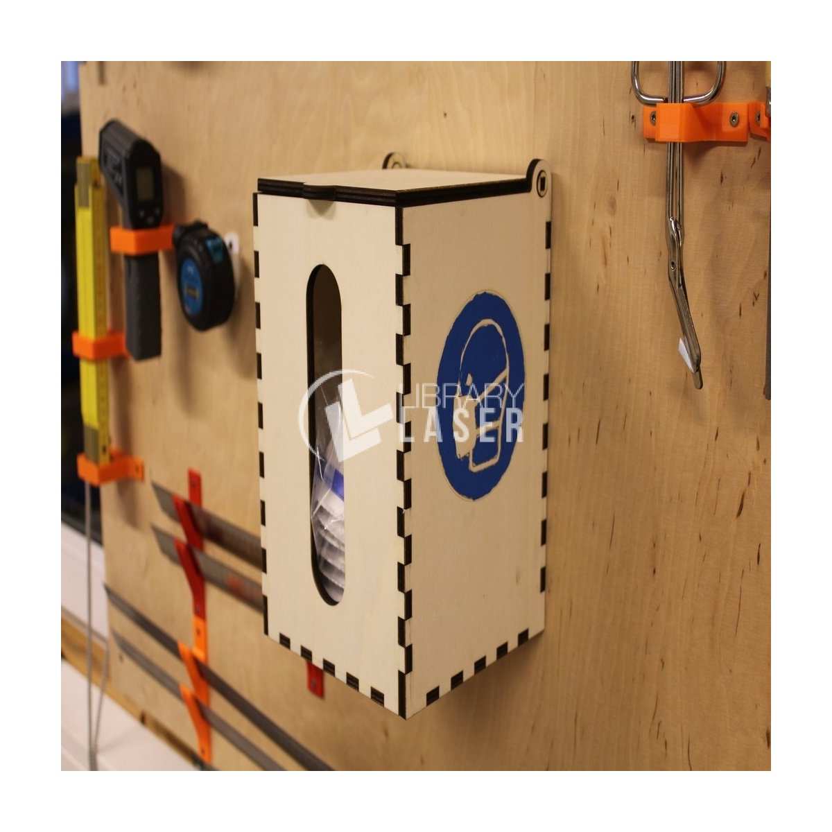 Respirator wall mount box laser cut dxf