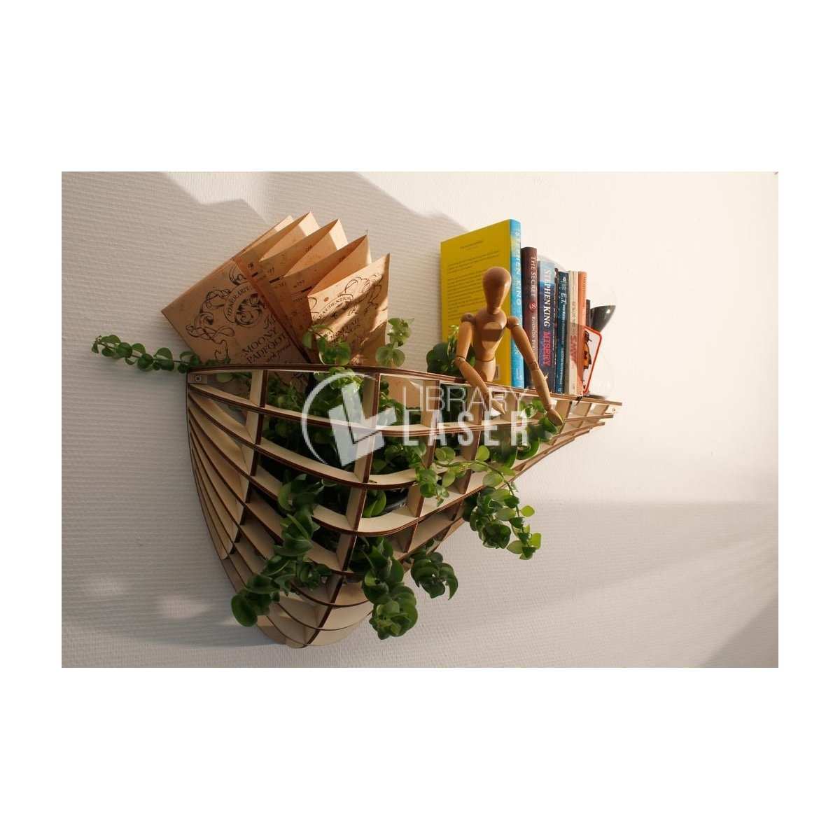 Wall pocket shelf laser cut dxf vector