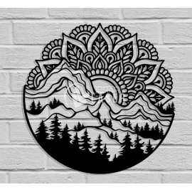 Decoración de pared Mandala archivo para láser