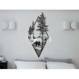 Oso en el bosque decoración de pared archivo