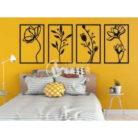 Decoración de pared flores archivo para láser