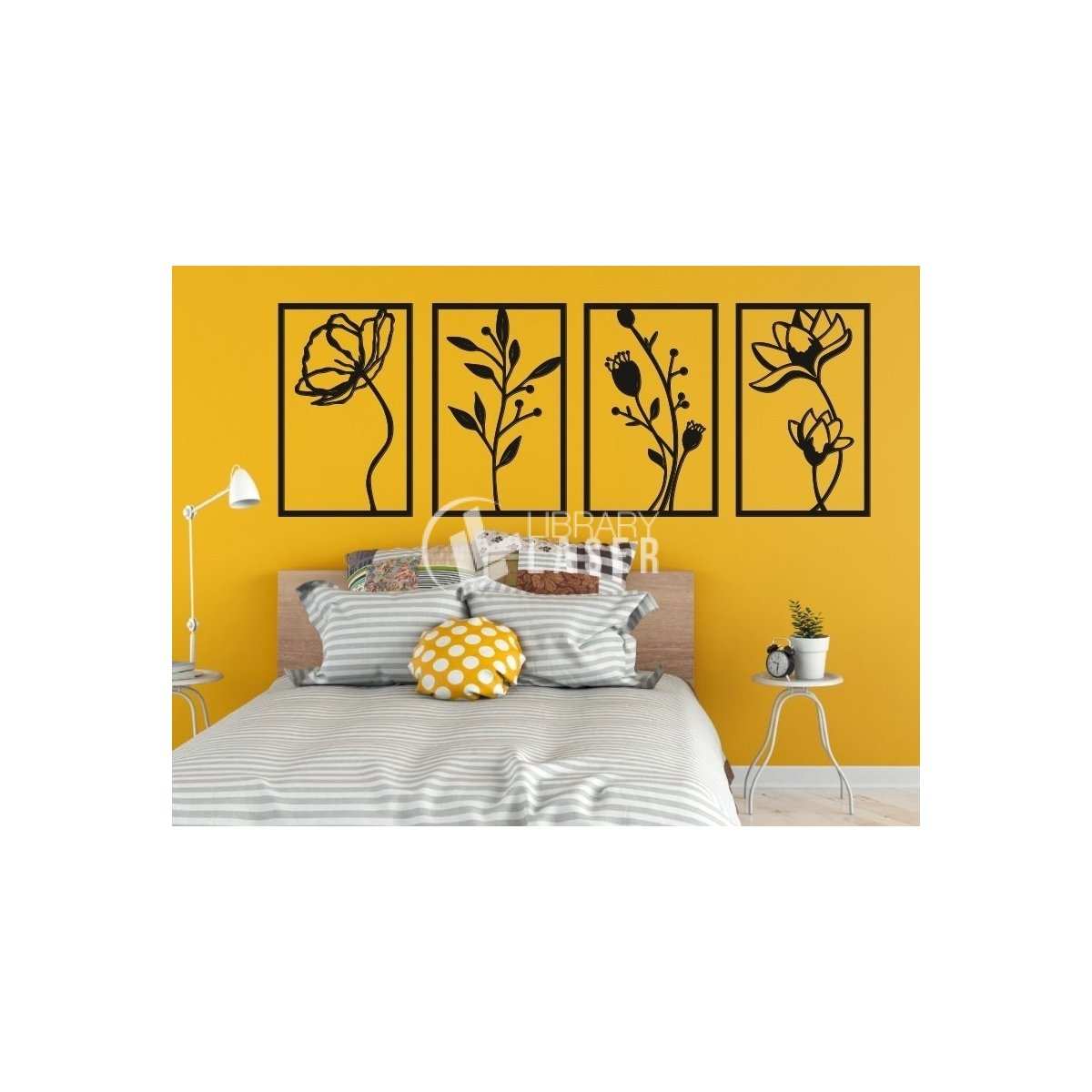Flower wall decor laser cut vector design