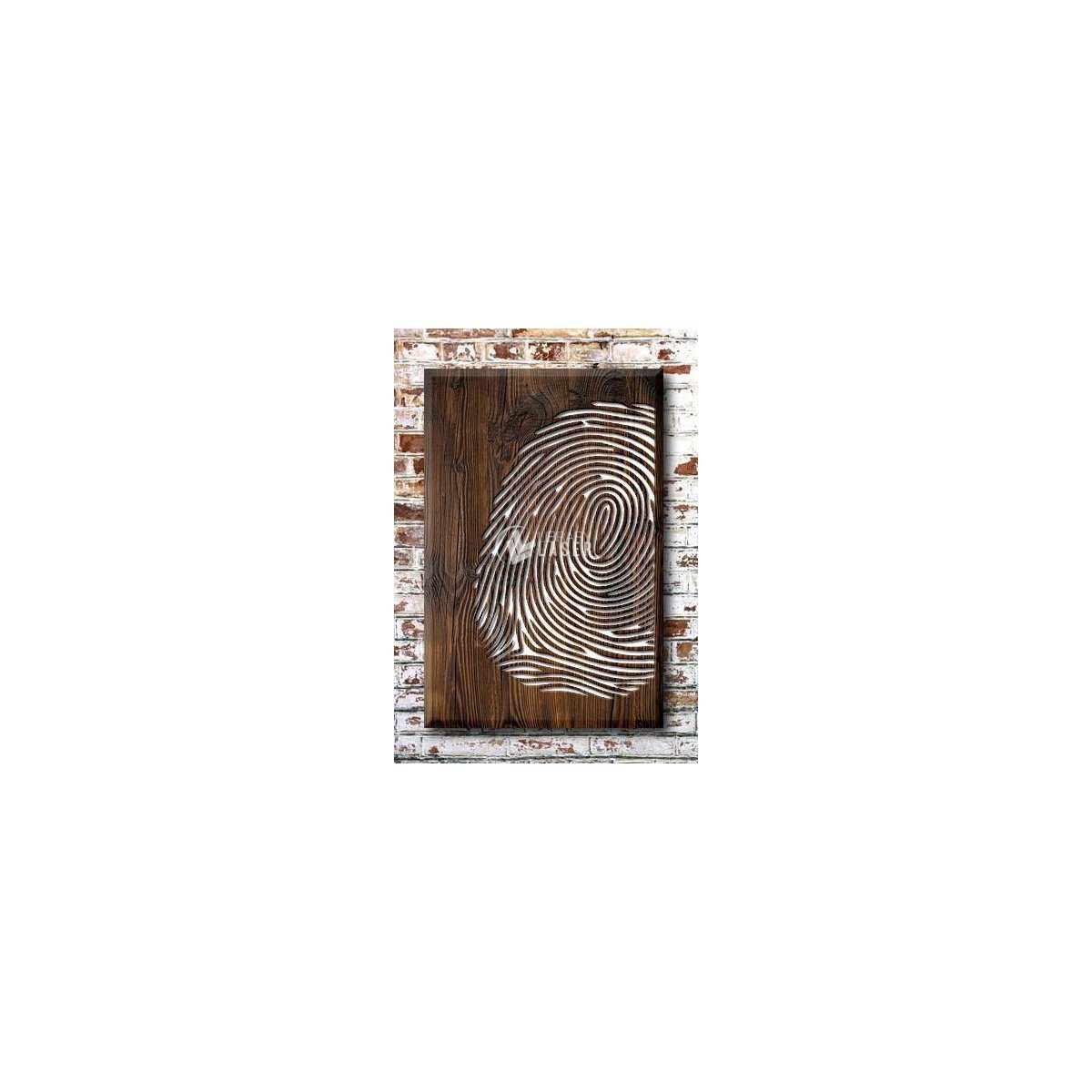 Fingerprint wood wall art laser cut vector