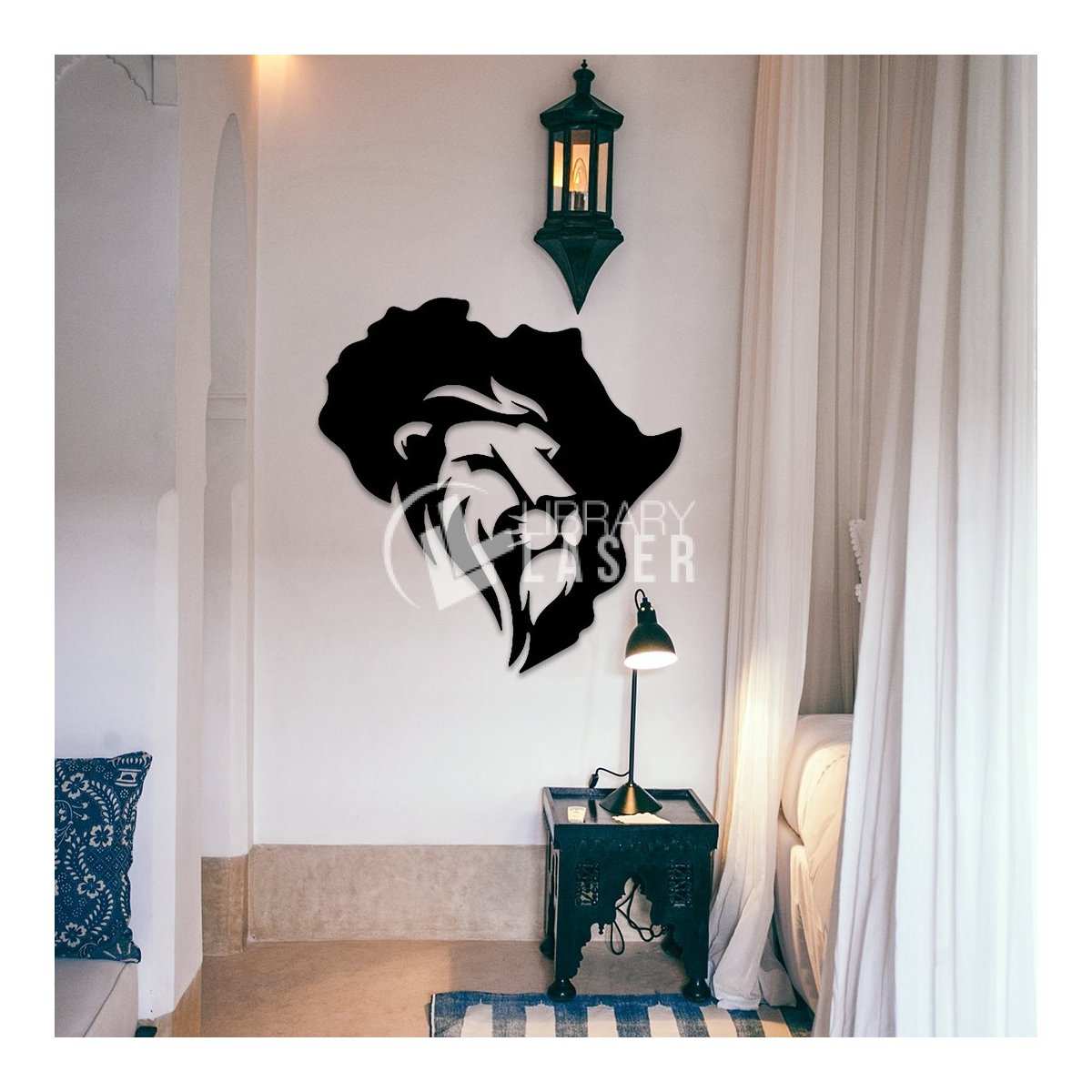 African Lion wall decor laser cut dxf vector