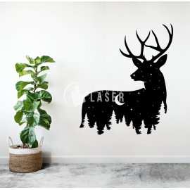 Arte de pared Ciervo vida silvestre archivo láser