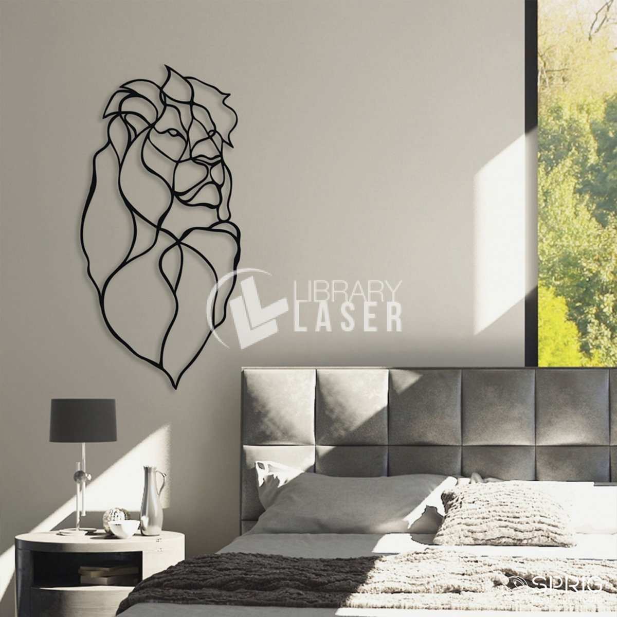 Lion wall art home decor laser cut vector