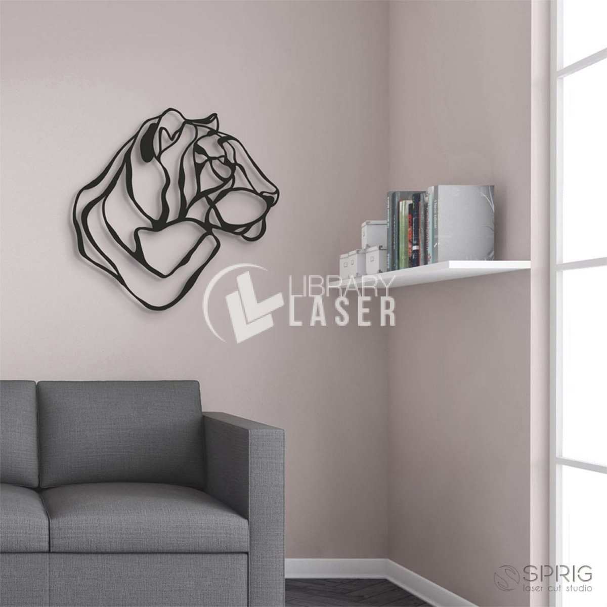 Tiger wall decor laser cut vector design