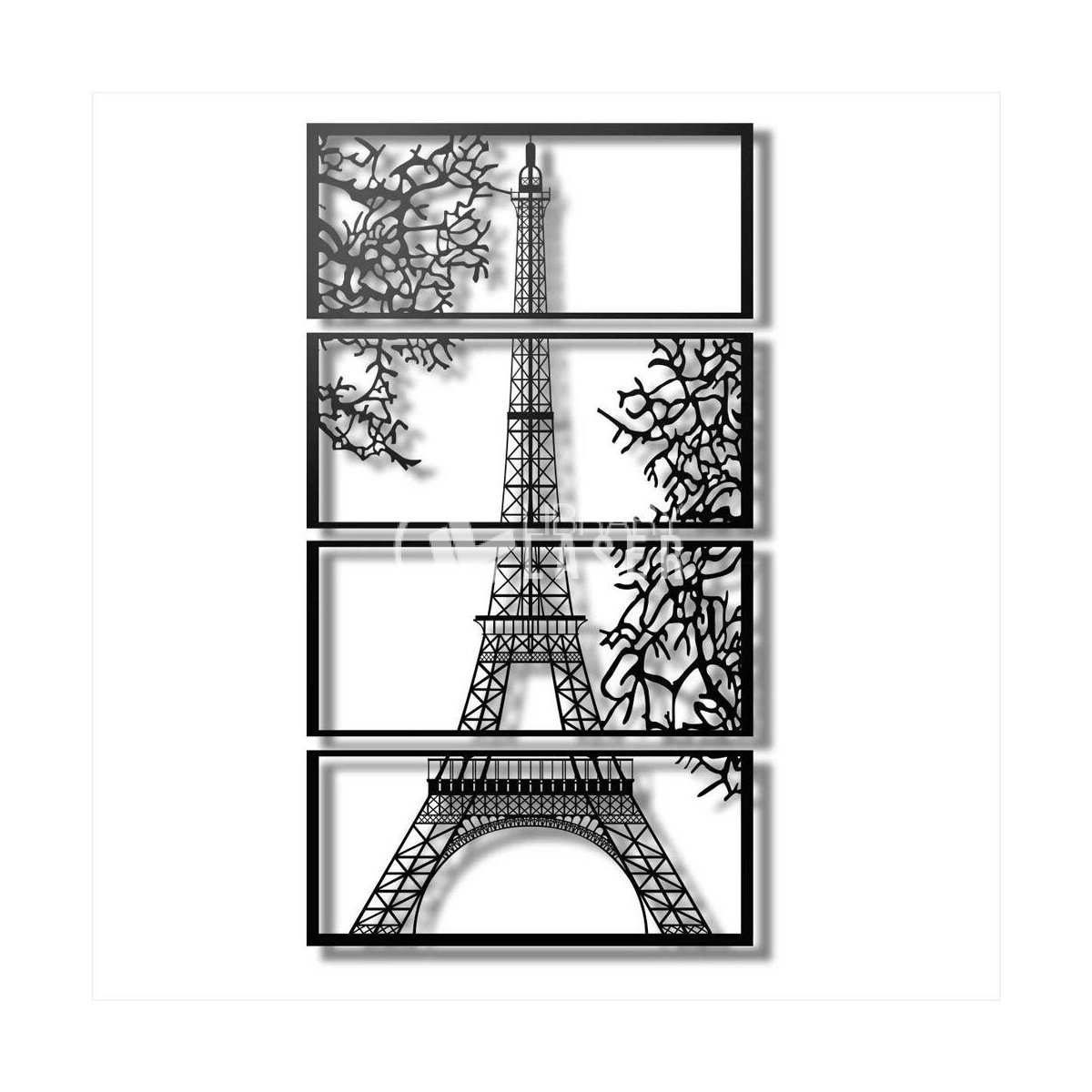 Eiffel Tower multi-panel wall art laser cut