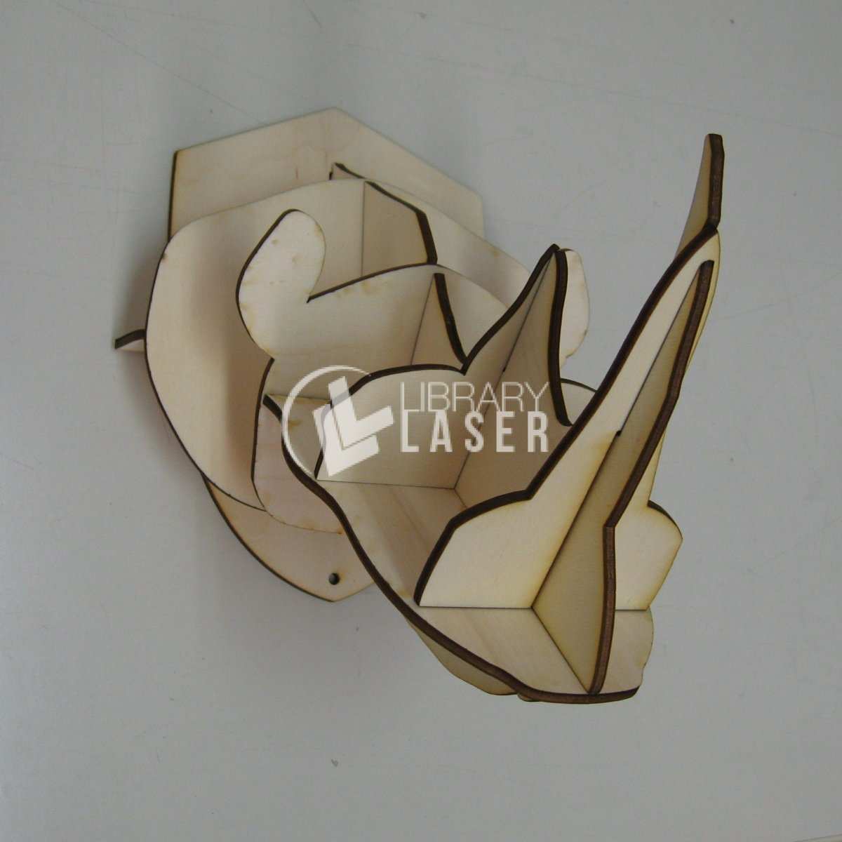 Puzzle 3D cabeza de rinoceronte pared archivo