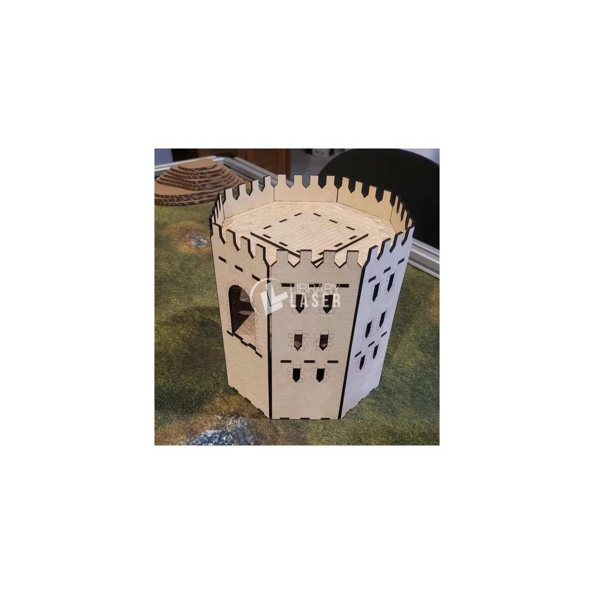 RPG or Wargame castle tower laser cut plan