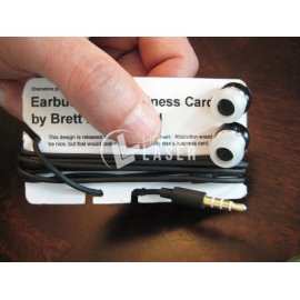 Earbud wrap business card laser cut design
