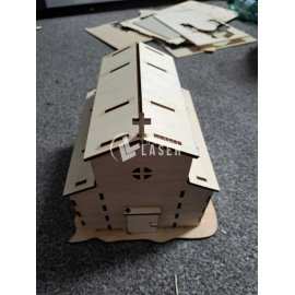4mm wooden church model laser cut dxf file