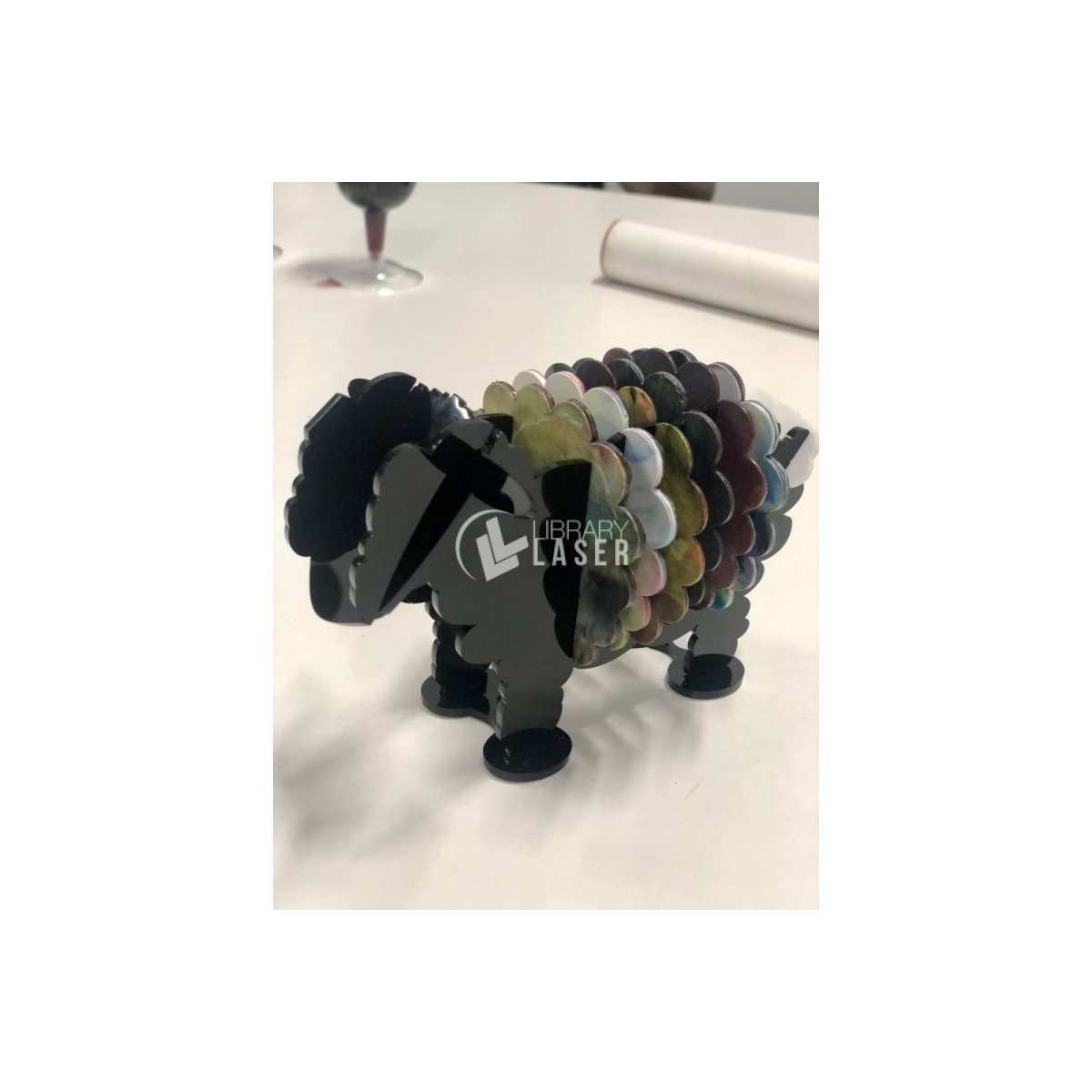 Sheep shaped coasters laser cut dxf vector