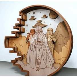 Arte en capas madera Star Wars archivo láser