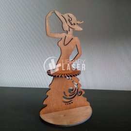 Fashion girl napkin holder laser cut vector