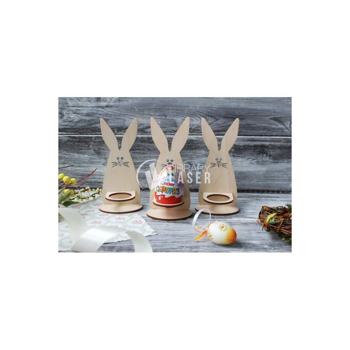 Soporte de madera para huevos de Pascua láser