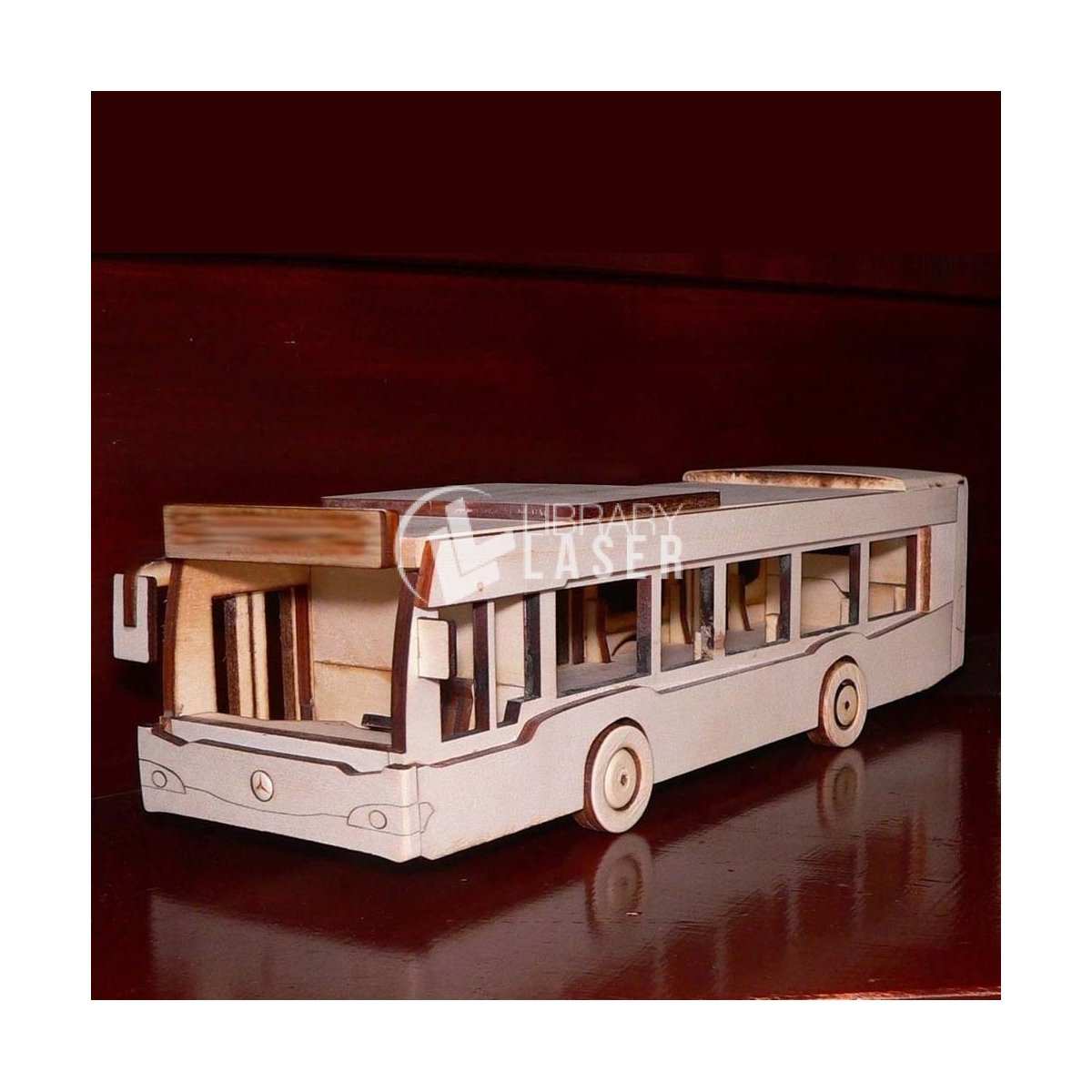 Mercedes Benz bus 3D model laser cut file