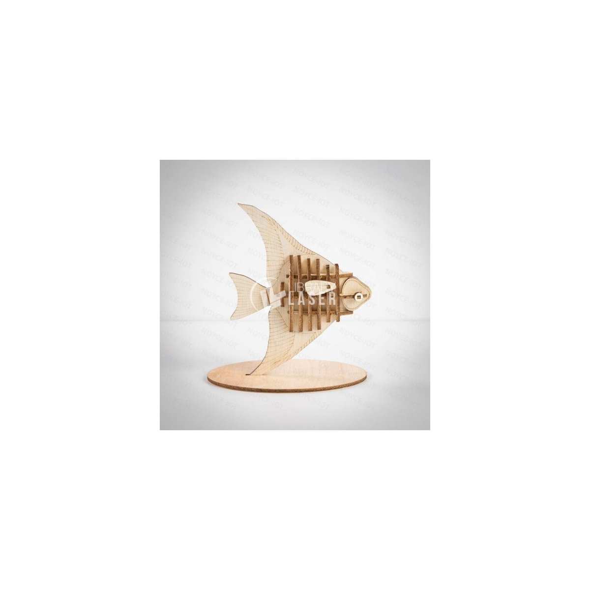 Wooden fish table decor laser cut vector