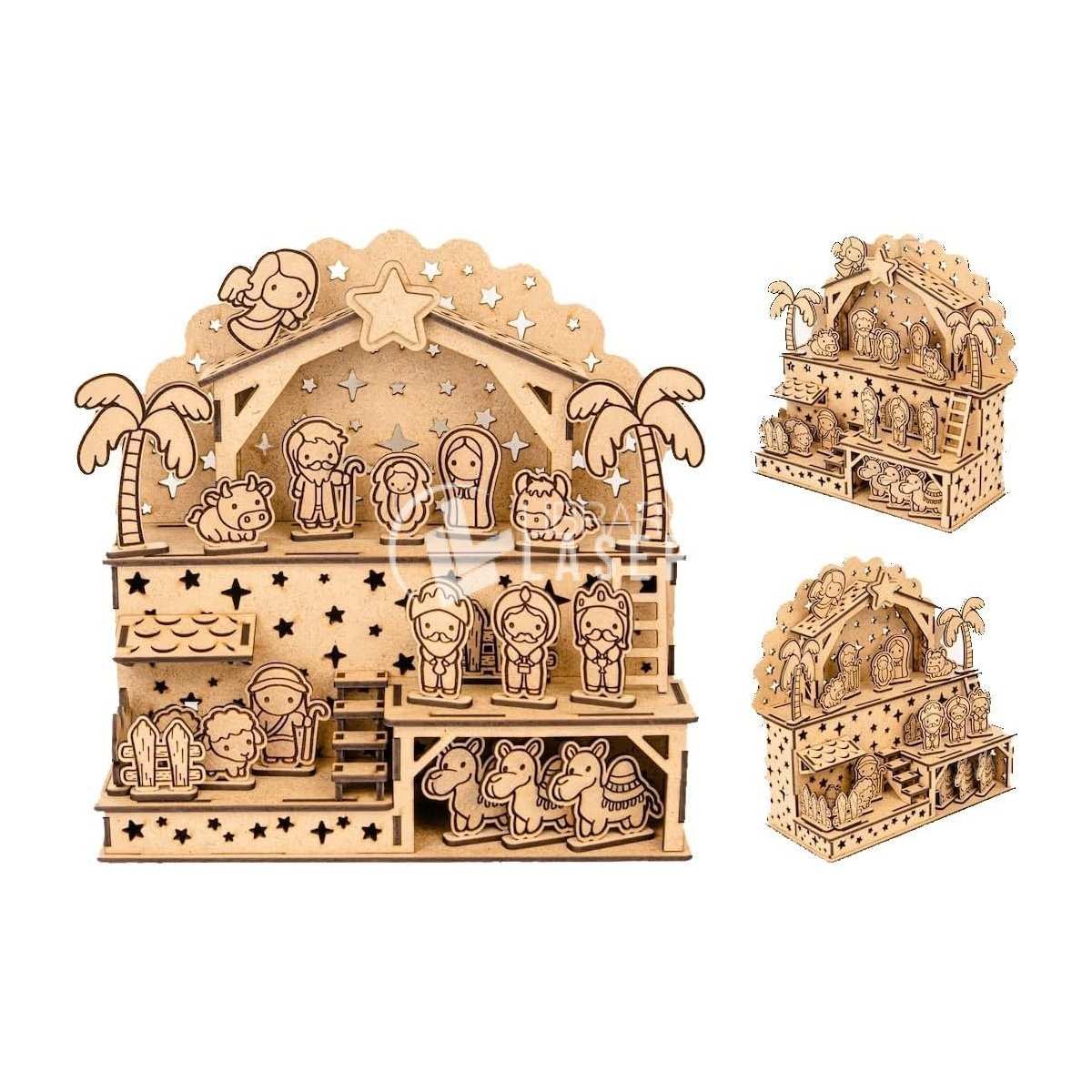 Christmas Nativity scene laser cut dxf