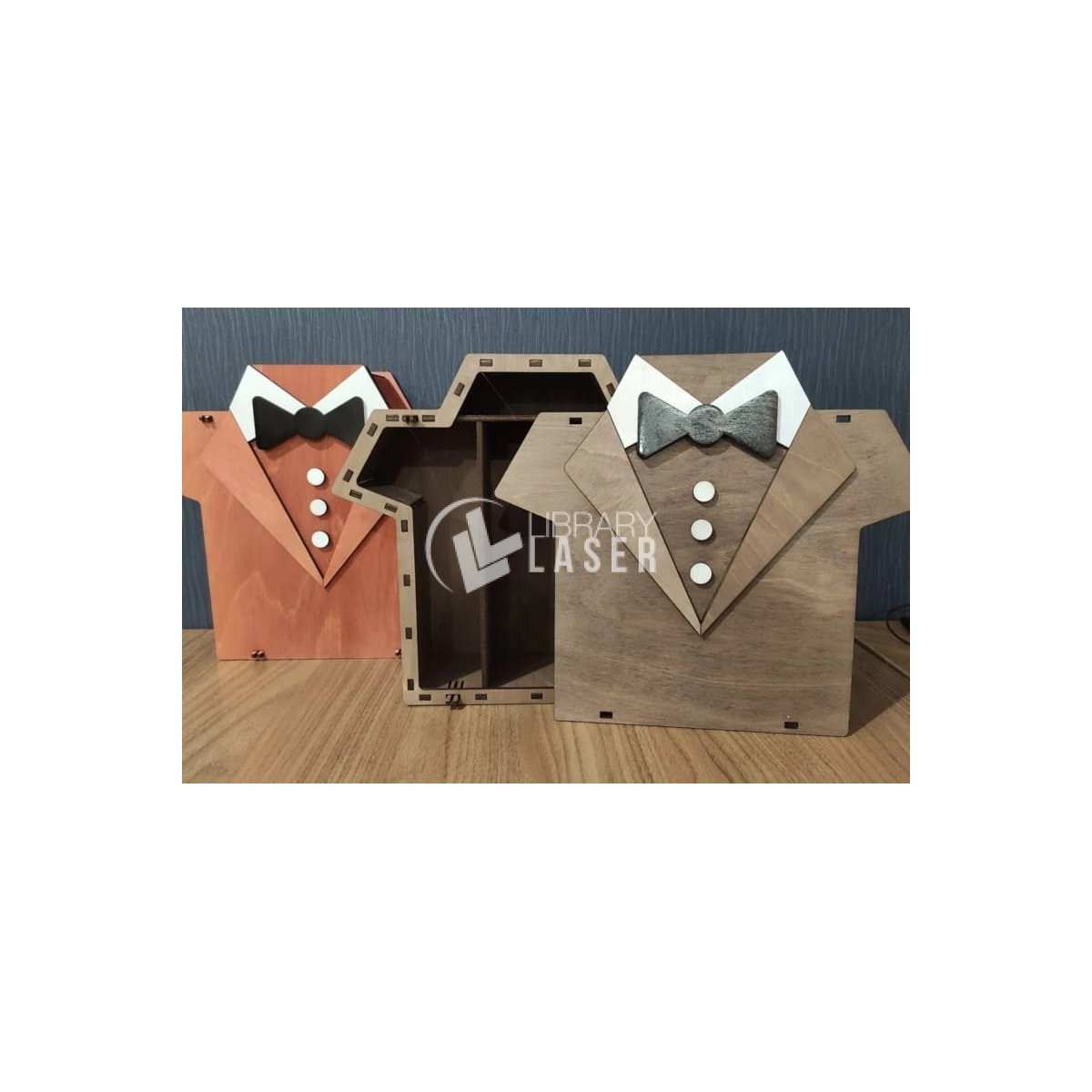 T-shirt shaped wooden box laser cut file