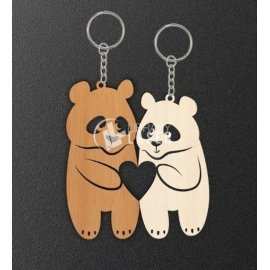 Llavero de panda para corte archivo láser