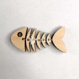 Articulated wooden fish laser cut vector