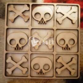 Skull Tic Tac Toe game laser cut vector